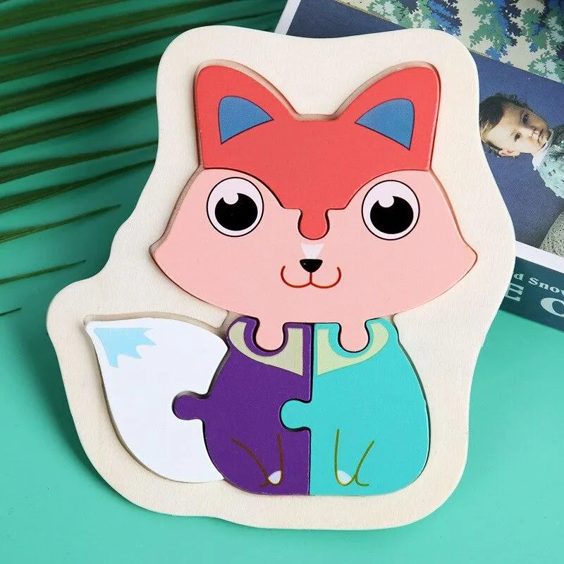 Children Puzzles Wooden Macaron Colorful Animal Puzzle Toys Toddler Creative Puzzle Early Educational Toys For Kids Gifts Toys