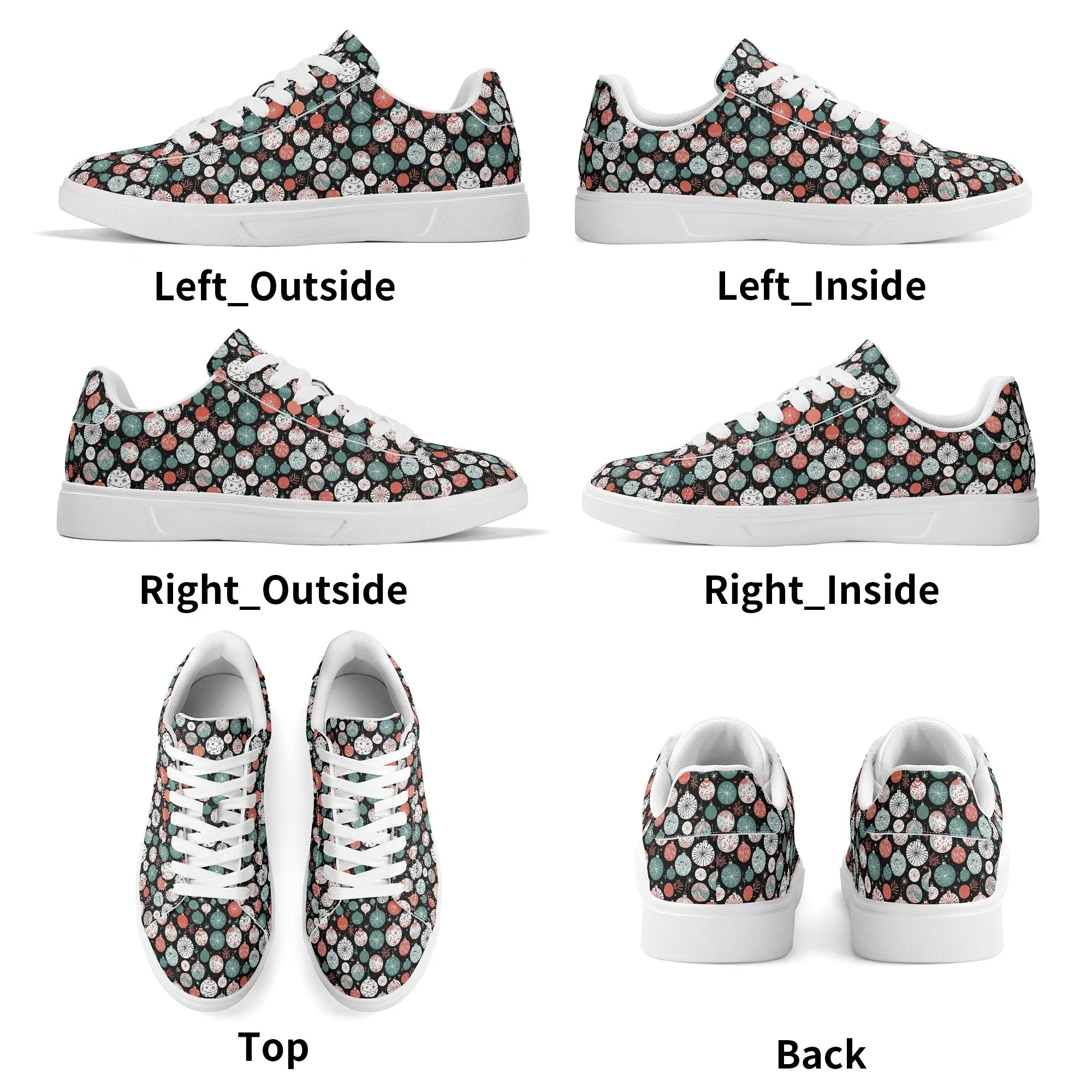 Colorful Ornament Adult Lightweight Brand Low Top Leather Shoes