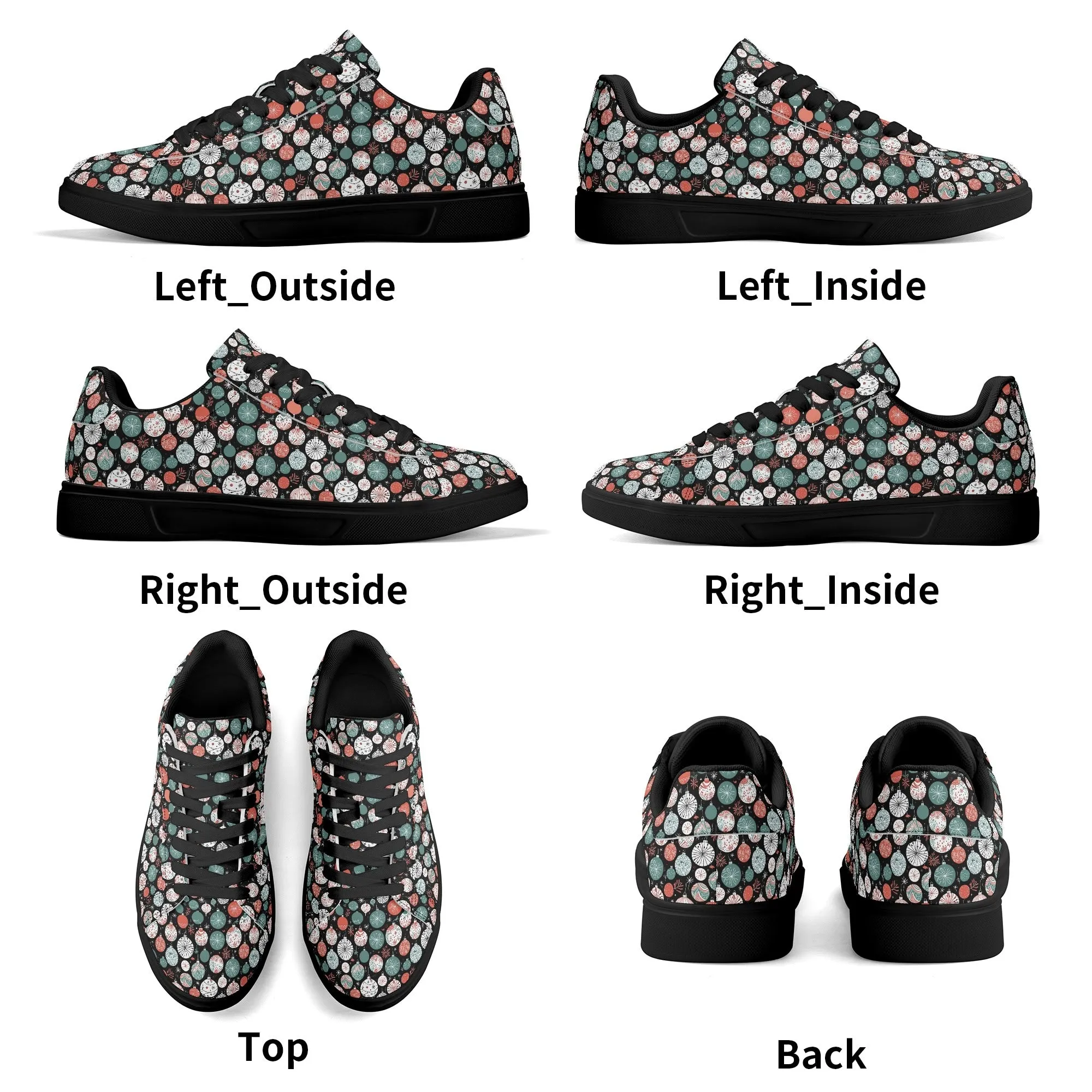 Colorful Ornament Adult Lightweight Brand Low Top Leather Shoes