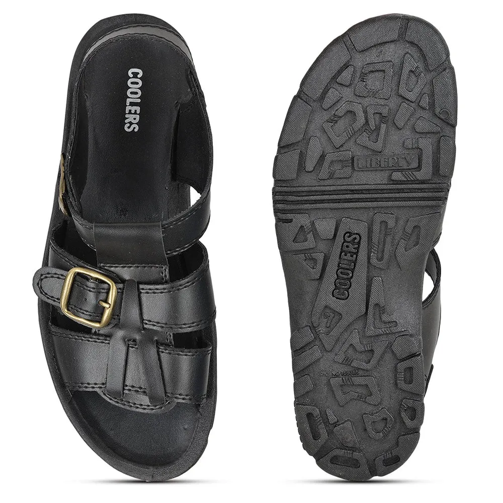 Coolers Casual (Black) Sandals For Men PHILIP-01 By Liberty