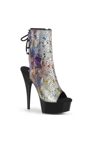 DELIGHT-1018SP Multi-Colour Snake Print Ankle Boots