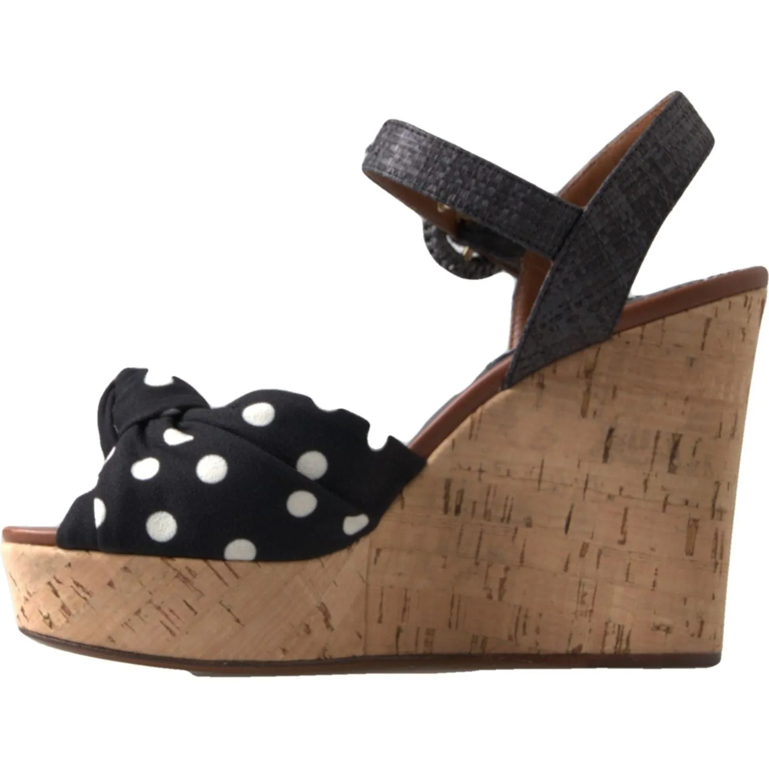 Dolce & Gabbana Chic Polka-Dotted Ankle Strap Wedges