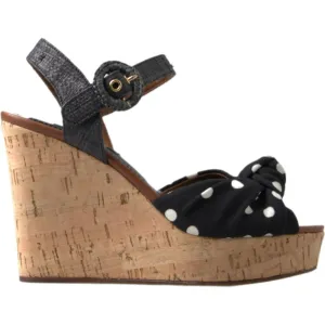 Dolce & Gabbana Chic Polka-Dotted Ankle Strap Wedges