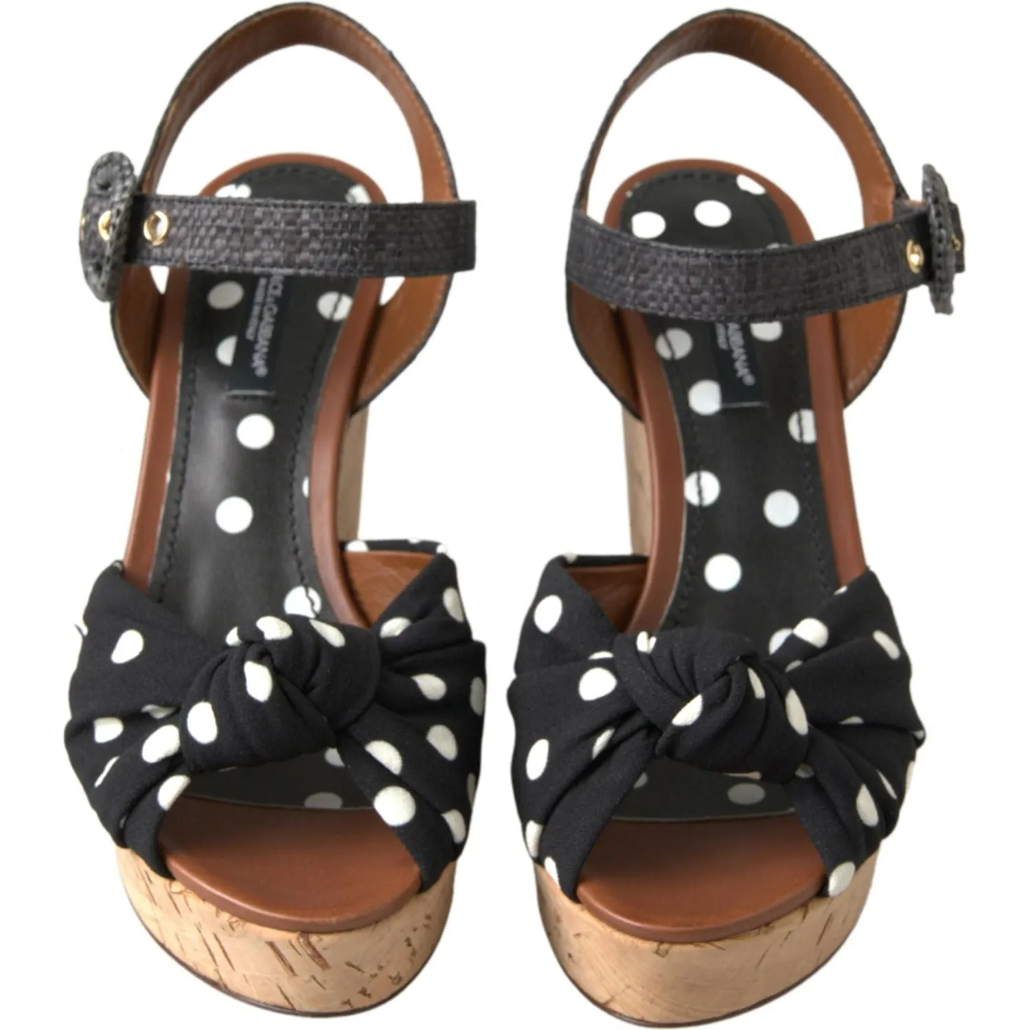 Dolce & Gabbana Chic Polka-Dotted Ankle Strap Wedges