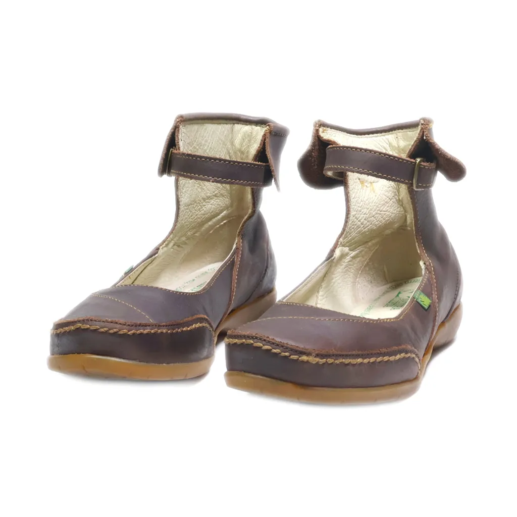 El Naturalista Ballerinas Leather Brown Colour For Women