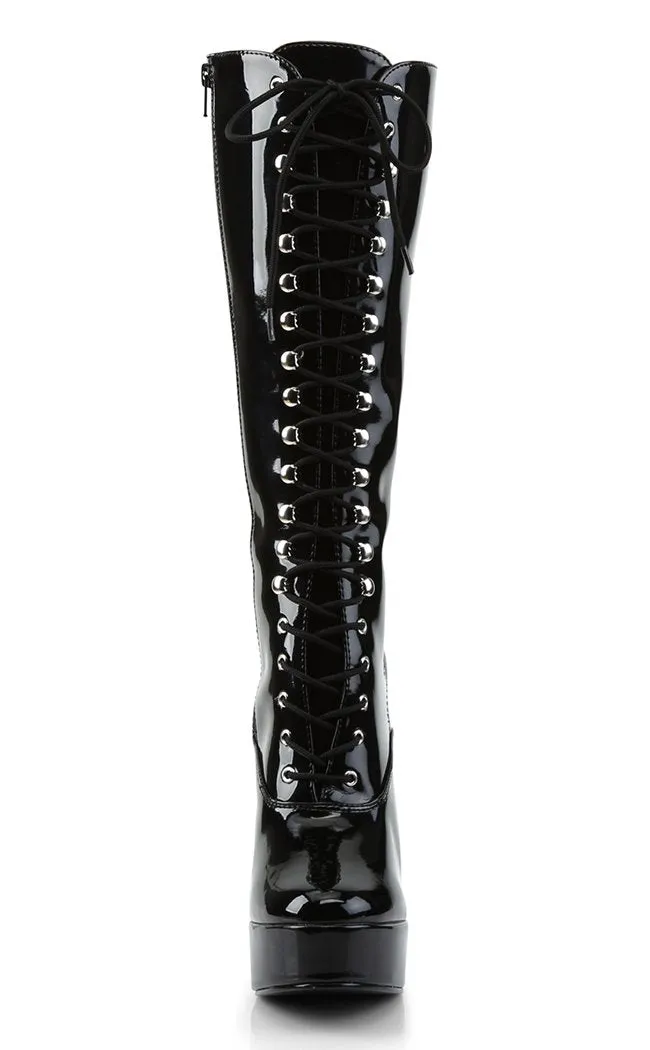 ELECTRA-2020 Black Patent Knee High Boots