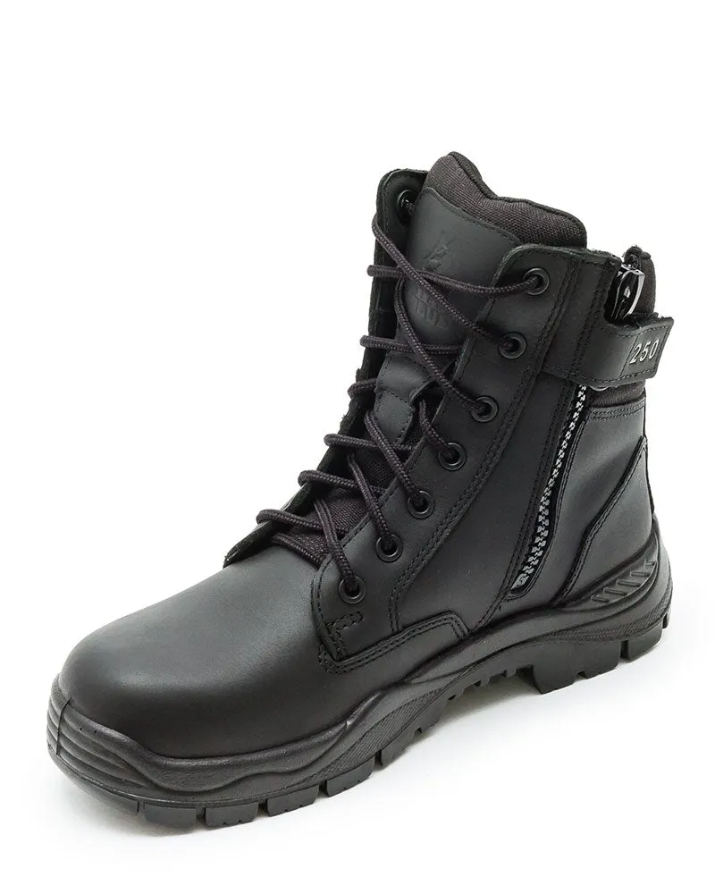 Enforcer Lace Up Zip Sided 150mm Boot - Black