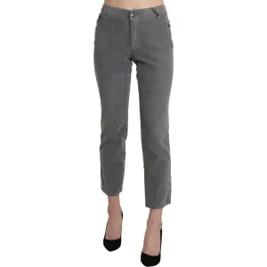 Ermanno Scervino Chic Gray Mid Waist Cropped Trousers