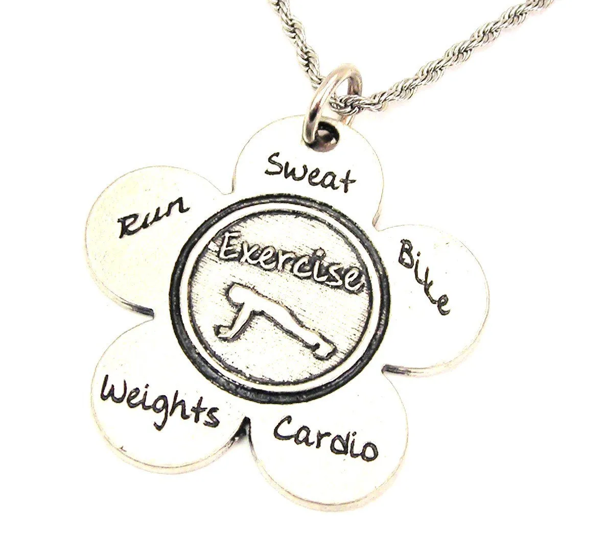 Exercise Flower Single Charm Necklace