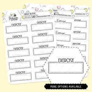 Exercise Script Box Planner Stickers