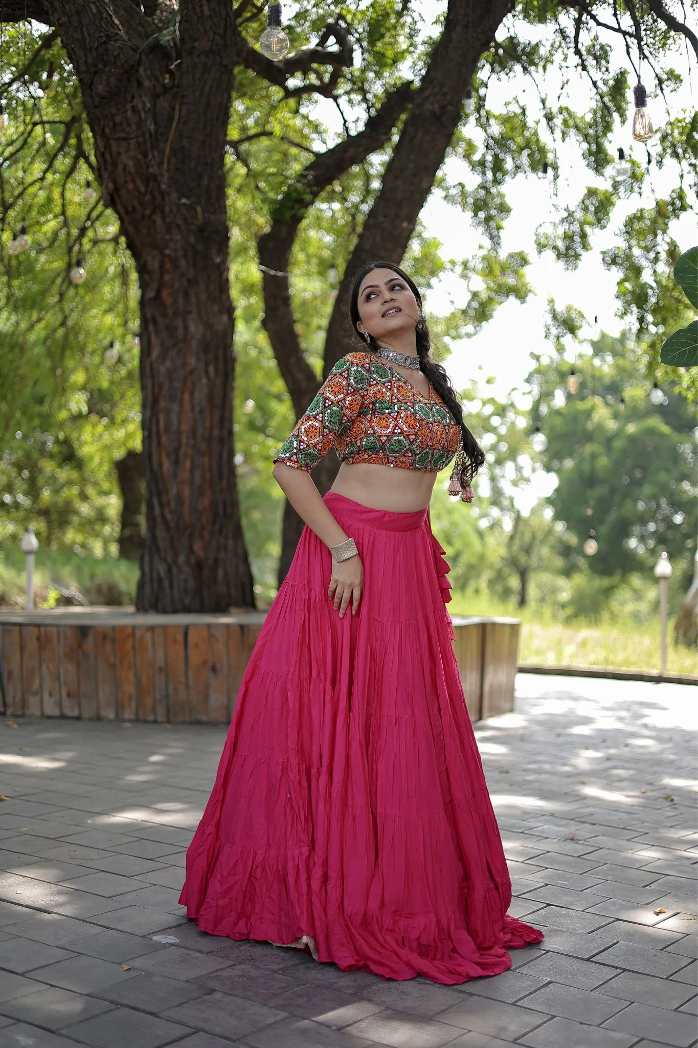 Festive Flair Adorable Reyon Lehenga Choli Set