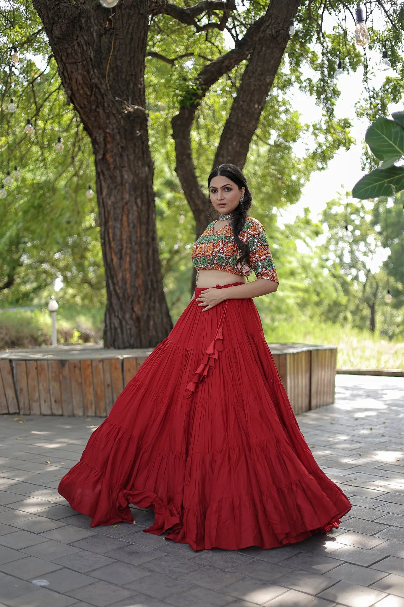 Festive Flair Adorable Reyon Lehenga Choli Set