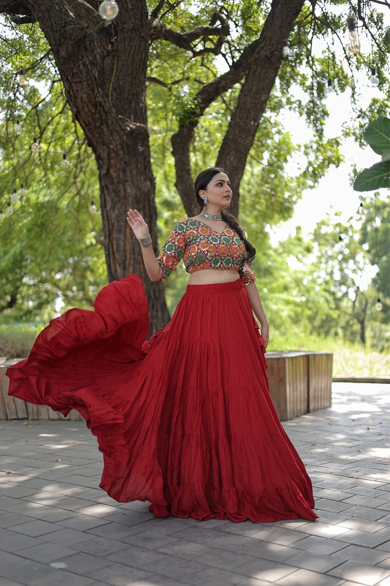 Festive Flair Adorable Reyon Lehenga Choli Set