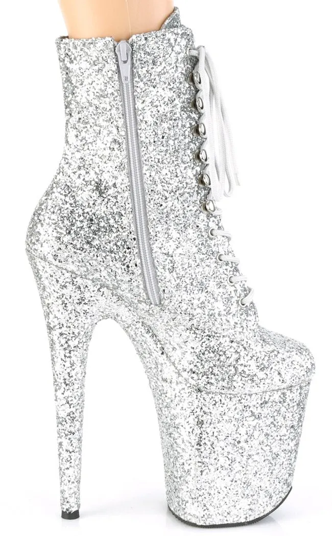 FLAMINGO-1020GWR Silver Glitter Ankle Boots