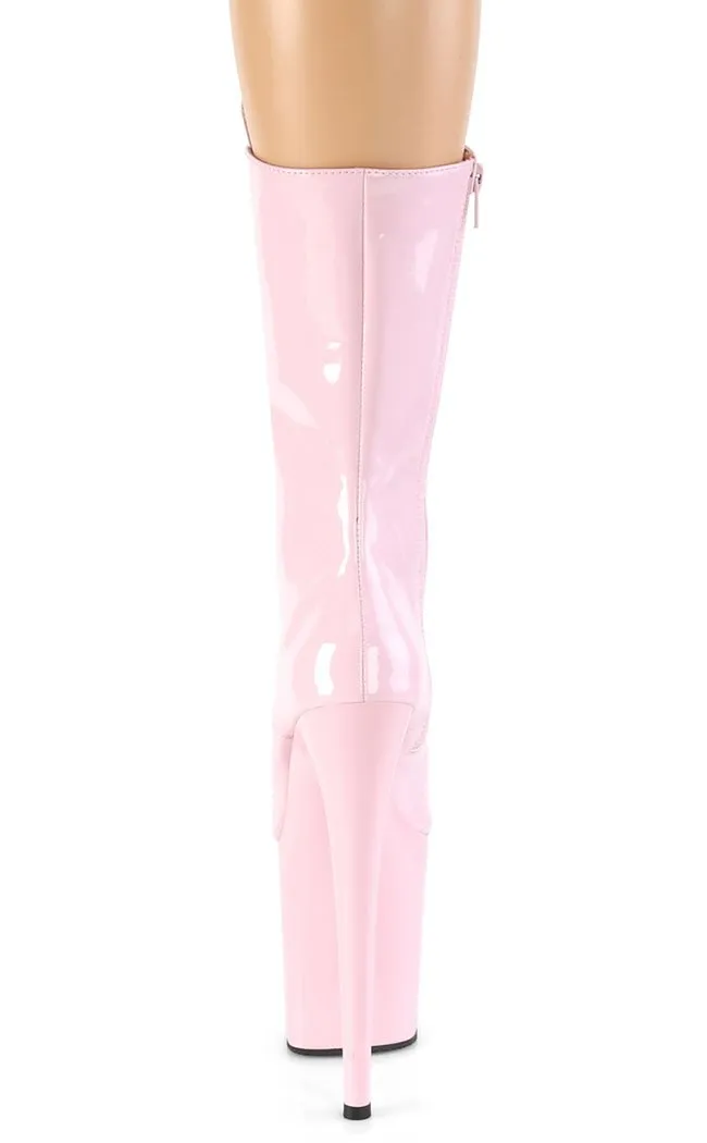 FLAMINGO-1050 Baby Pink Patent Mid Calf Boots