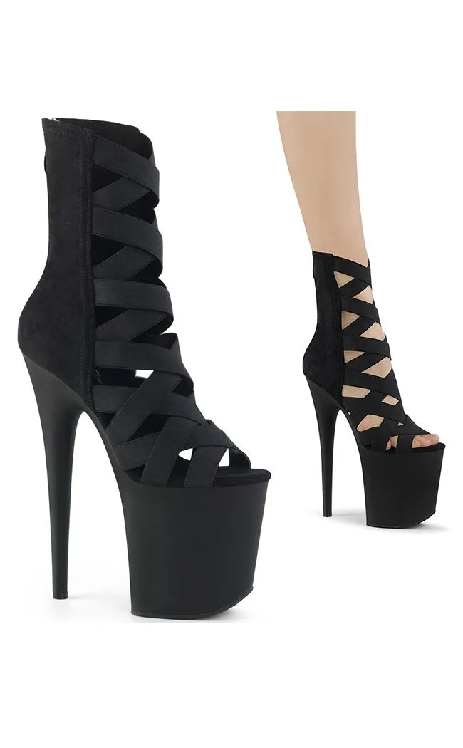 FLAMINGO-800-24 Strappy Black Platform Heels