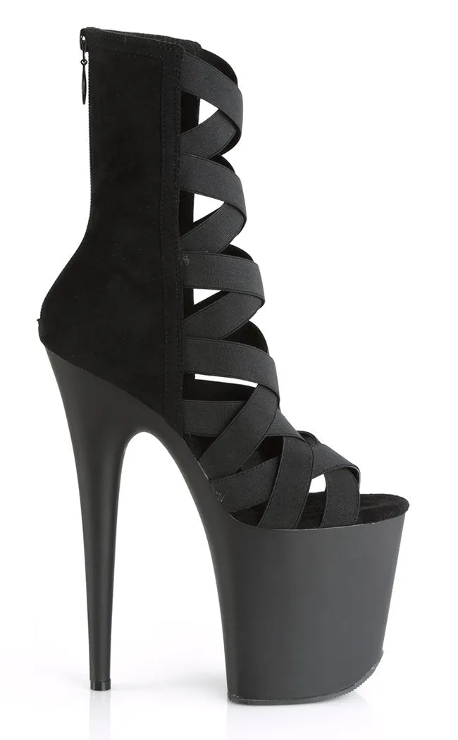 FLAMINGO-800-24 Strappy Black Platform Heels