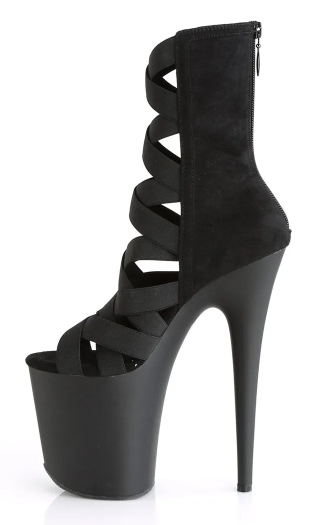 FLAMINGO-800-24 Strappy Black Platform Heels