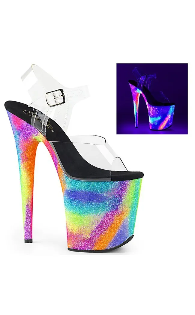 FLAMINGO-808GXY Rainbow Platform Heels