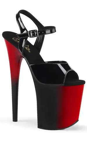 FLAMINGO-809BR Red-Black Platform Heels