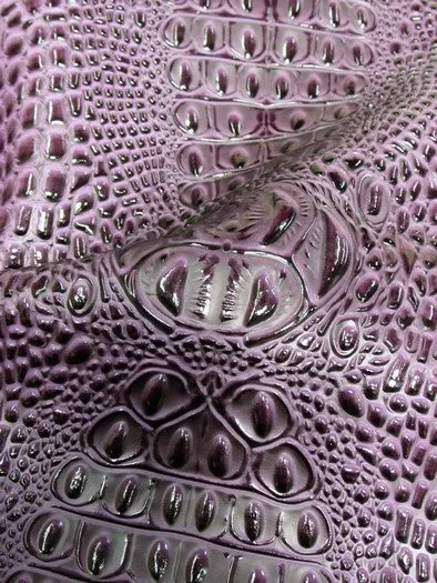 Florida Gator 3D Embossed Vinyl Fabric / Passion Purple / By The Roll - 30 Yards