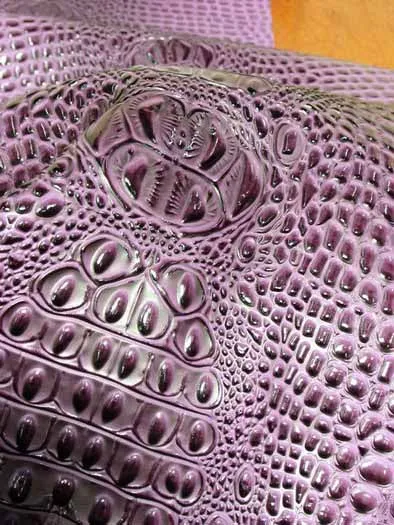 Florida Gator 3D Embossed Vinyl Fabric / Passion Purple / By The Roll - 30 Yards