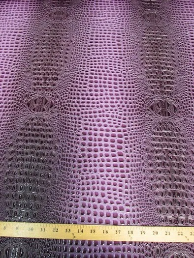 Florida Gator 3D Embossed Vinyl Fabric / Passion Purple / By The Roll - 30 Yards