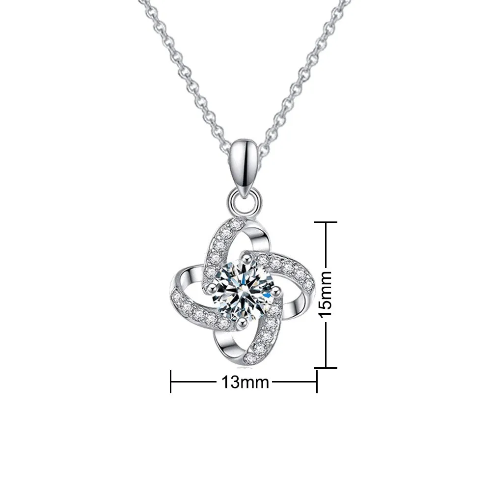 Flower Knot Moissanite Pendant Necklace