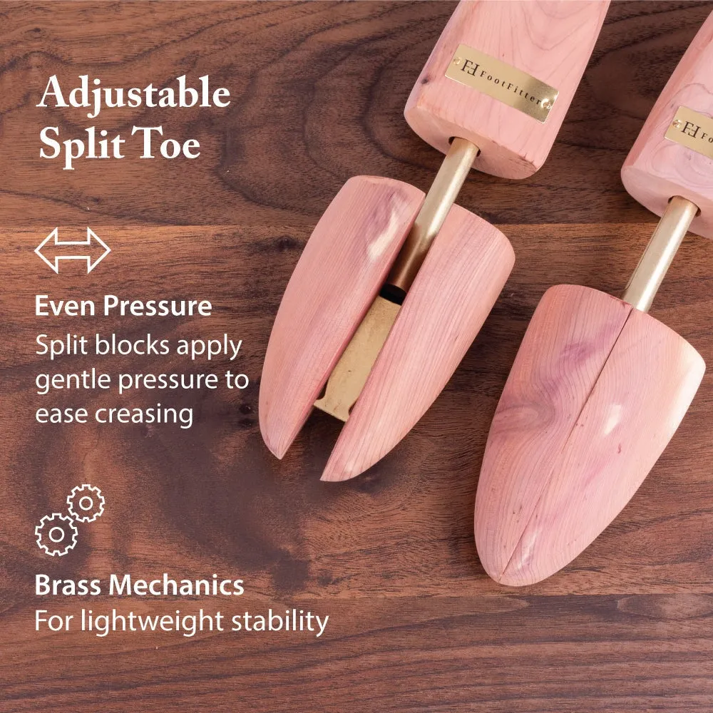 FootFitter Adjustable Cedar Shoe Trees for Men - PH31, 2-Pack