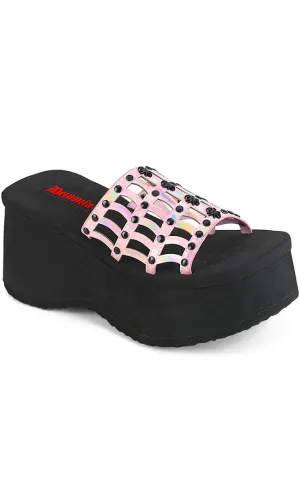 FUNN-13 Baby Pink Holo Spiderweb Slides