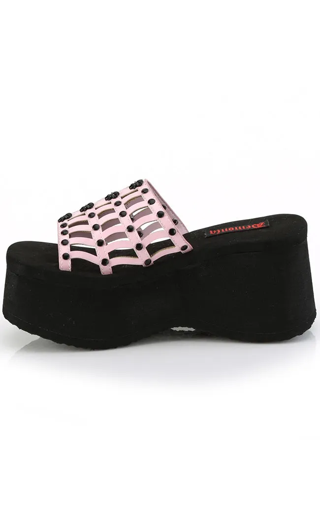 FUNN-13 Baby Pink Holo Spiderweb Slides