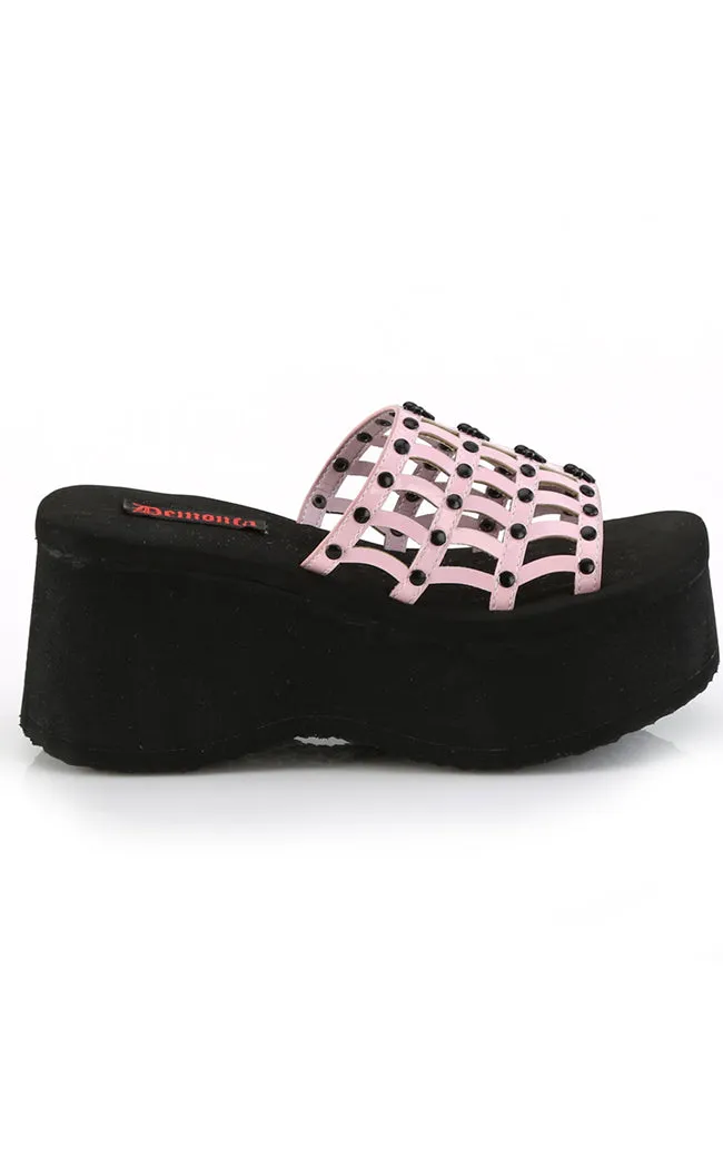 FUNN-13 Baby Pink Holo Spiderweb Slides