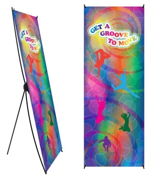 Get A Groove to Move Banner and Banner Stand 24" X 67"