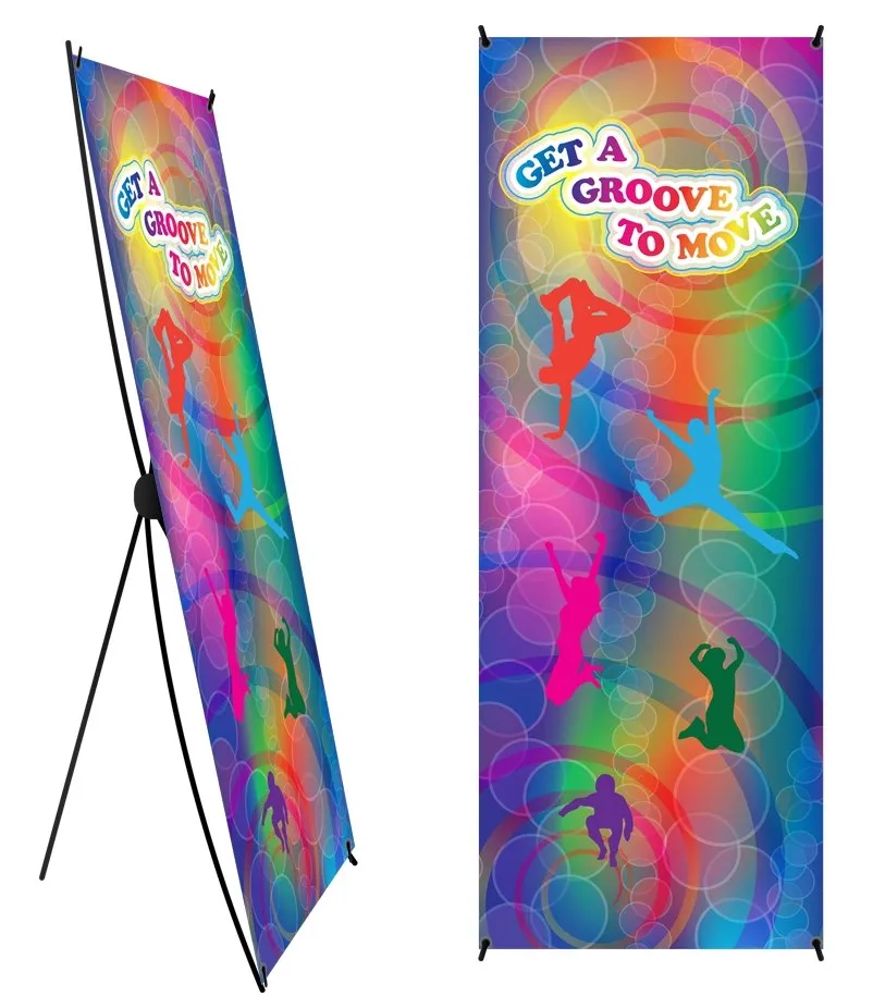 Get A Groove to Move Banner and Banner Stand 24" X 67"