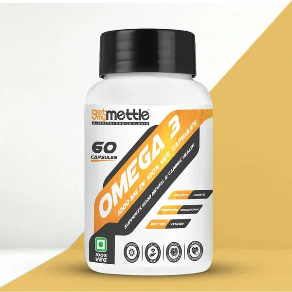 GetmyMettle Omega 3 | 1000 MG In 100% Veg Capsules.