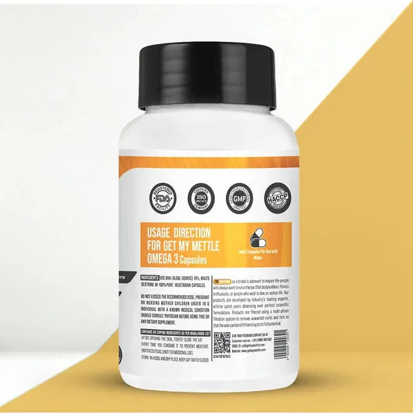 GetmyMettle Omega 3 | 1000 MG In 100% Veg Capsules.