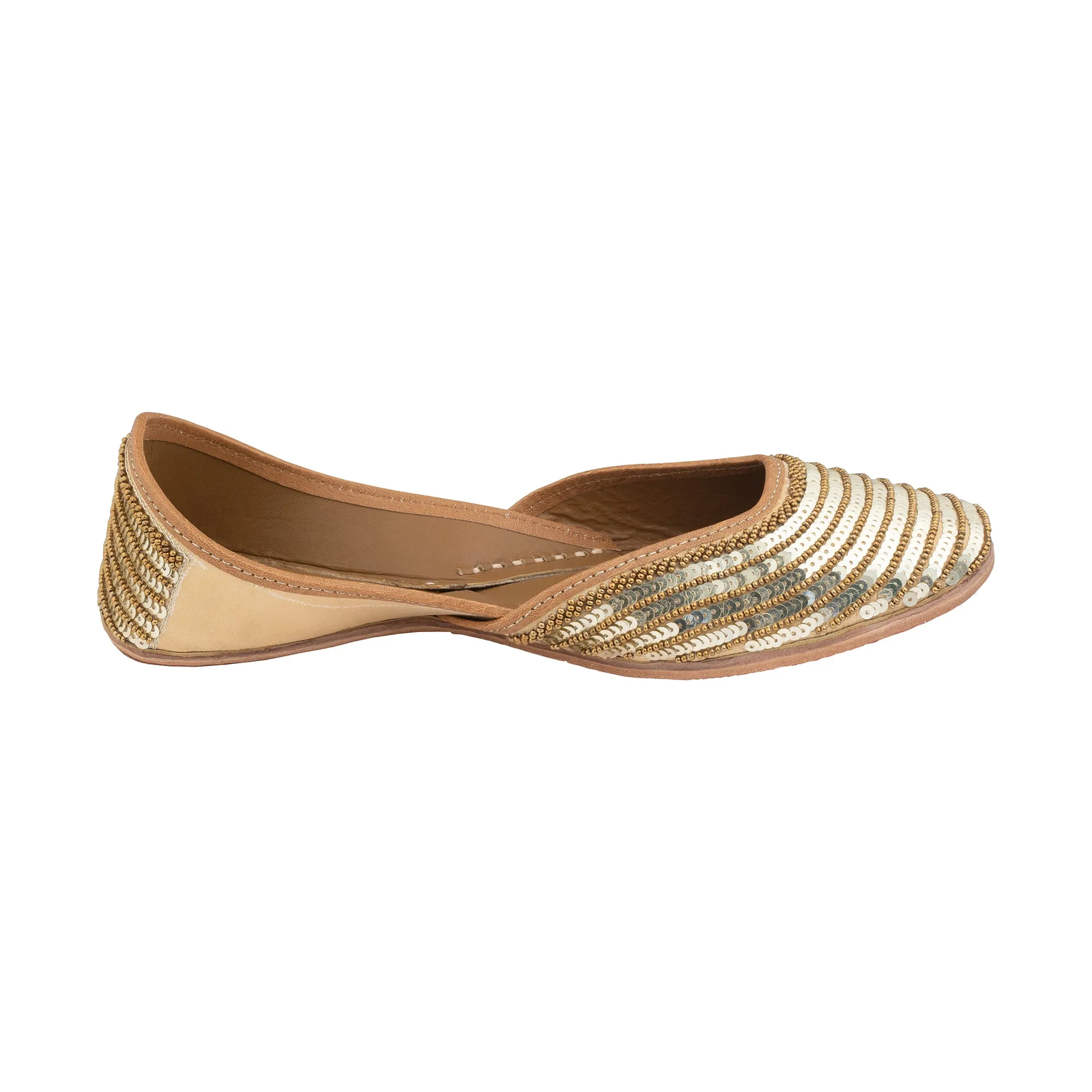 Golden Syndrella Women's Kolhapuri Leather Jutti