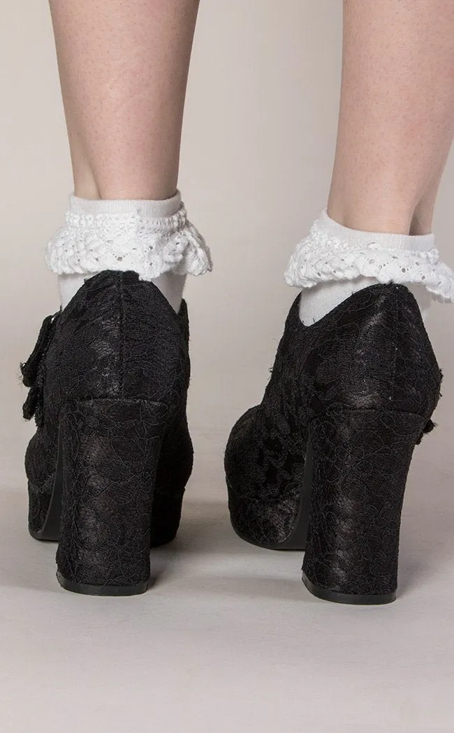 GOTHIKA-09 Black Lace Mary Jane Heels (AU Stock)