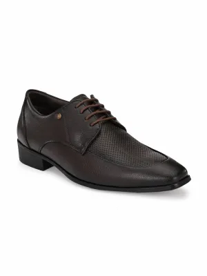 Hitz Men's Brown Synthetic Lace-up Semi-Formal Shoes