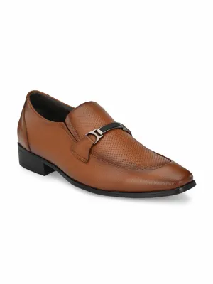 Hitz Men's Tan Synthetic Slip-On Semi-Formal Shoes