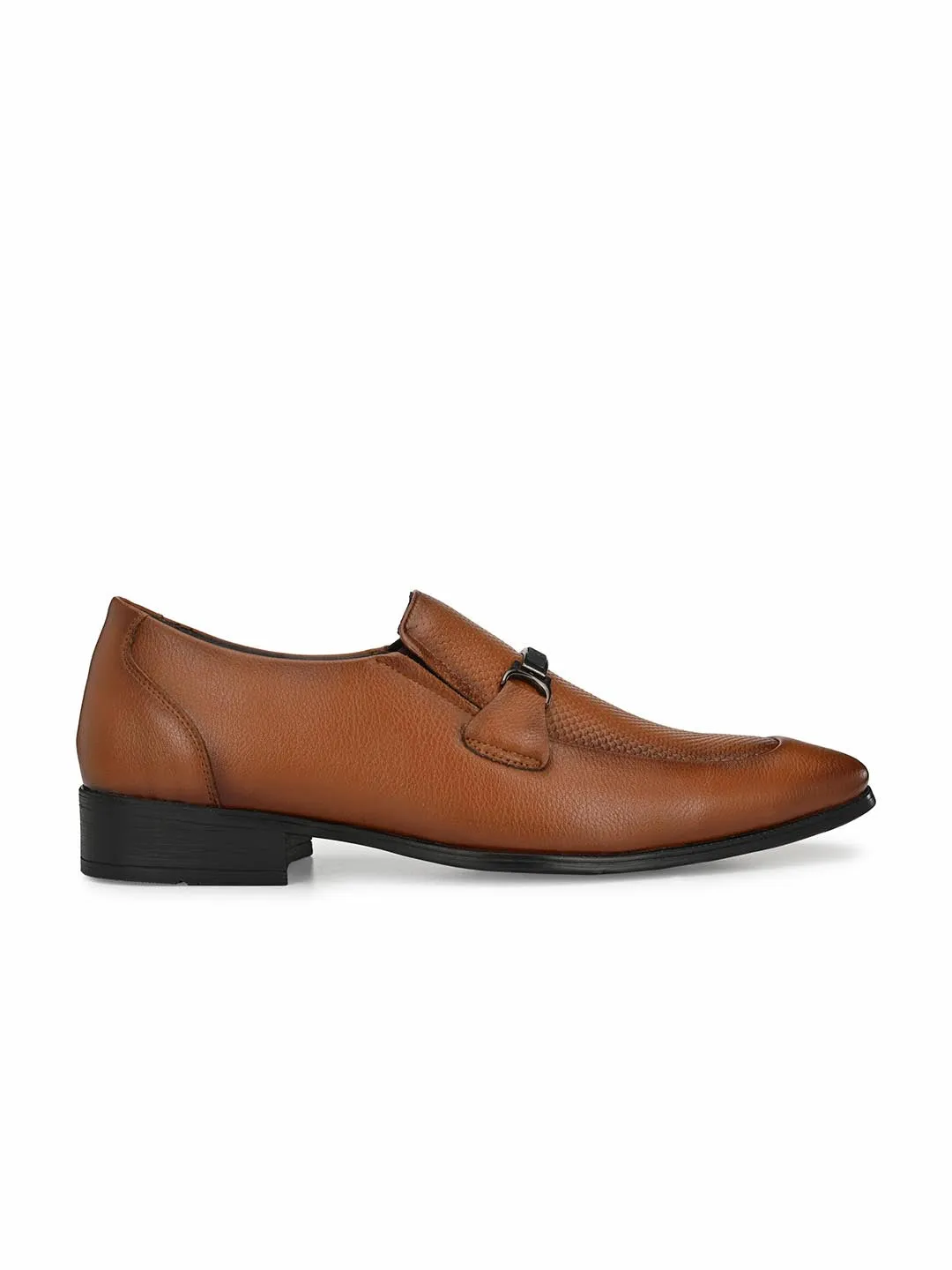 Hitz Men's Tan Synthetic Slip-On Semi-Formal Shoes