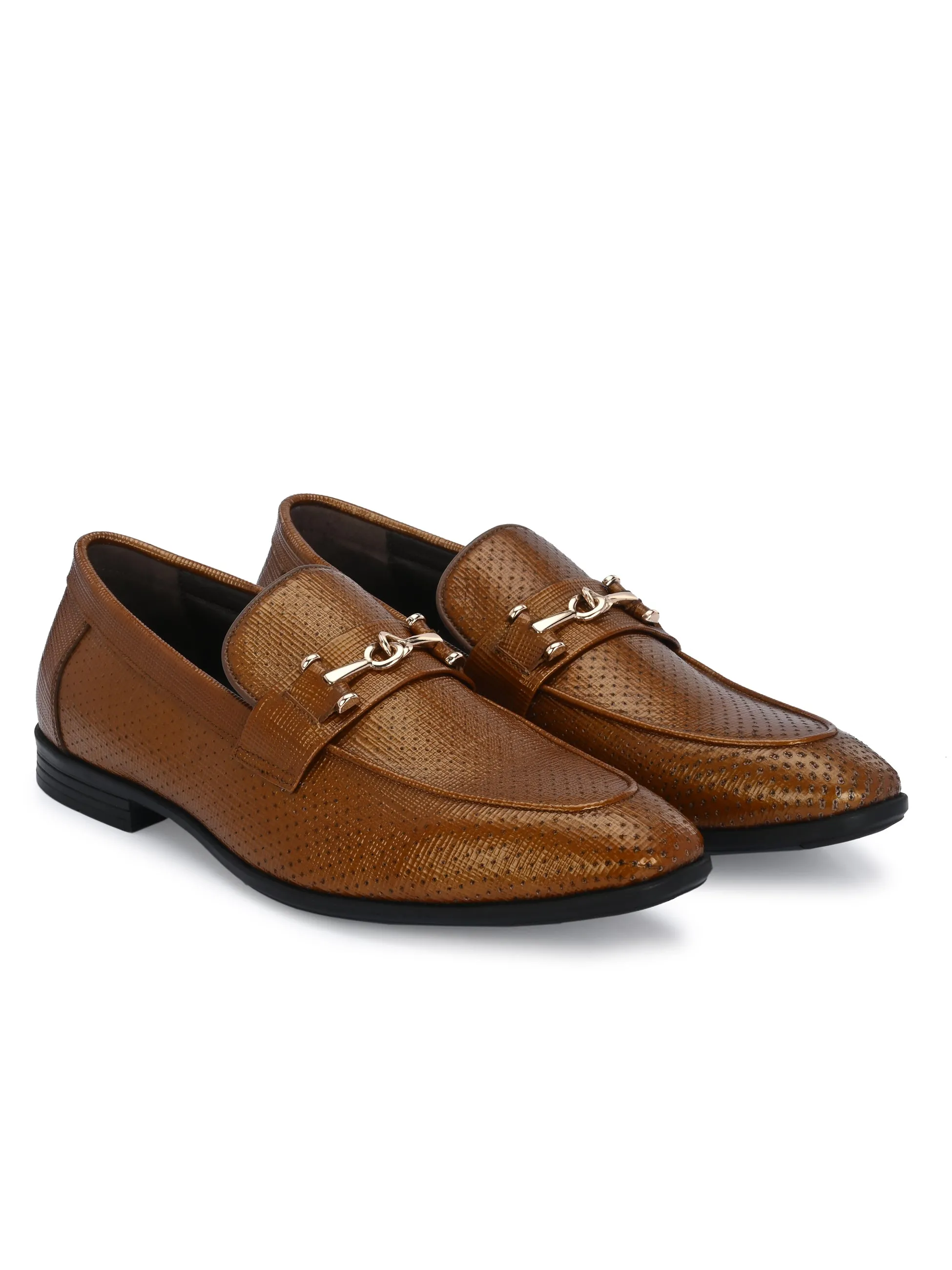 HITZ6344-Men's Tan Leather Party Wear Shoes