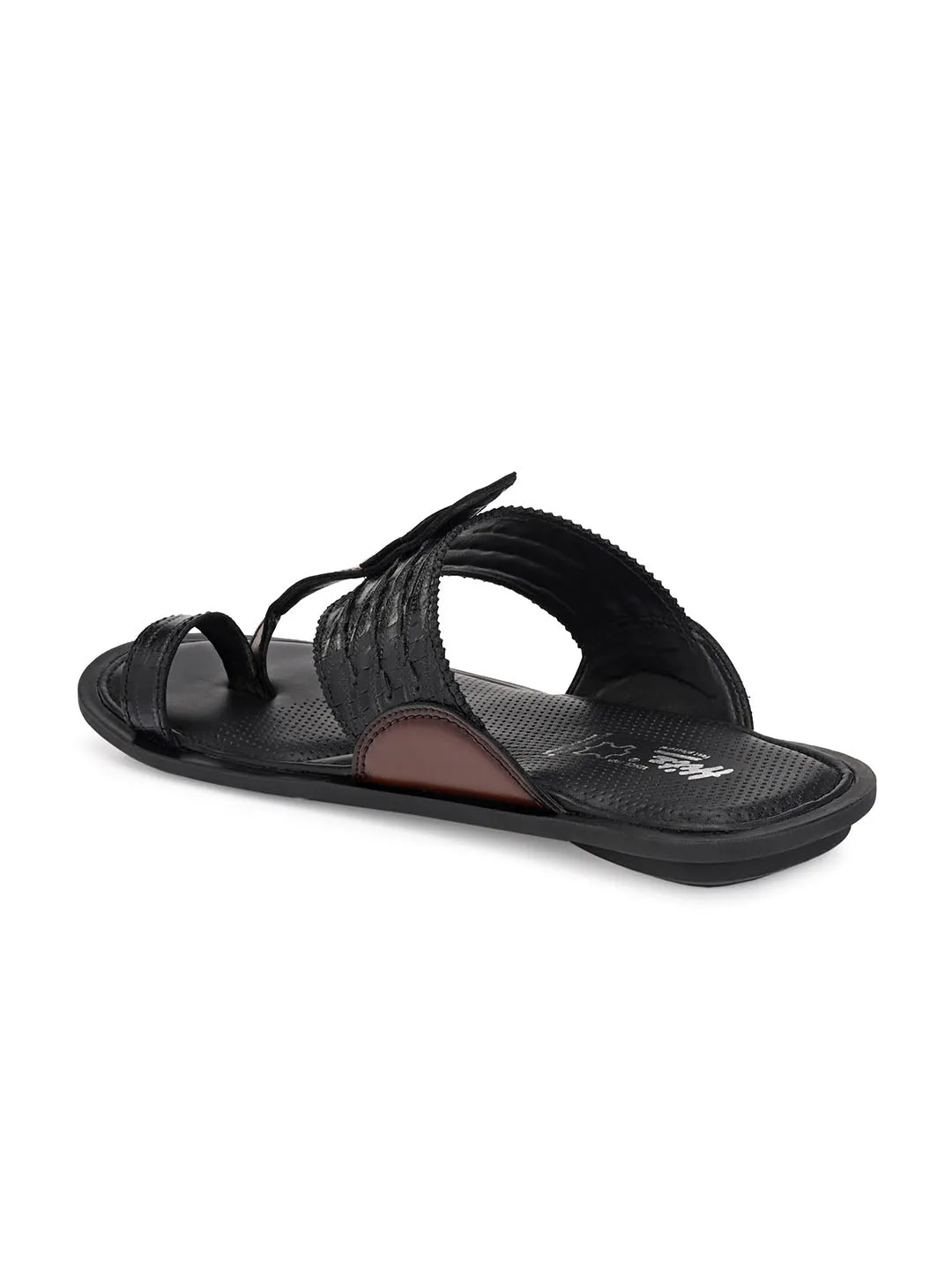 HITZMS_5814 Men's Black Synthetic Daily Wear Open Slipper