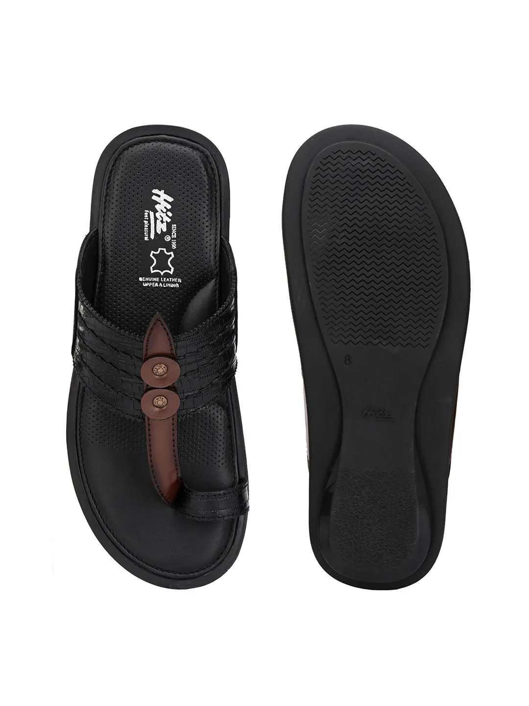 HITZMS_5814 Men's Black Synthetic Daily Wear Open Slipper