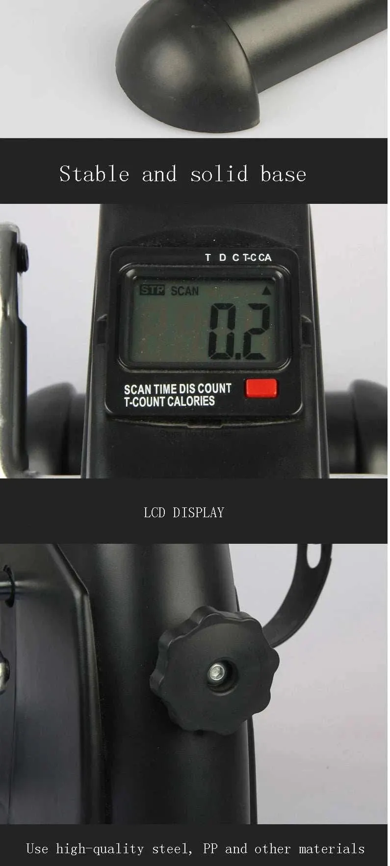 Home Elderly Rehabilitation Exercise Mini Bike Fitness LCD Display Pedal Exercise Indoor Cycling Stepper Mini Exercise Bicycle