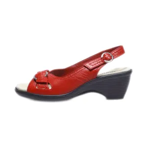 Hotter Mid-Heel Shoes Leather Red Colour For Women