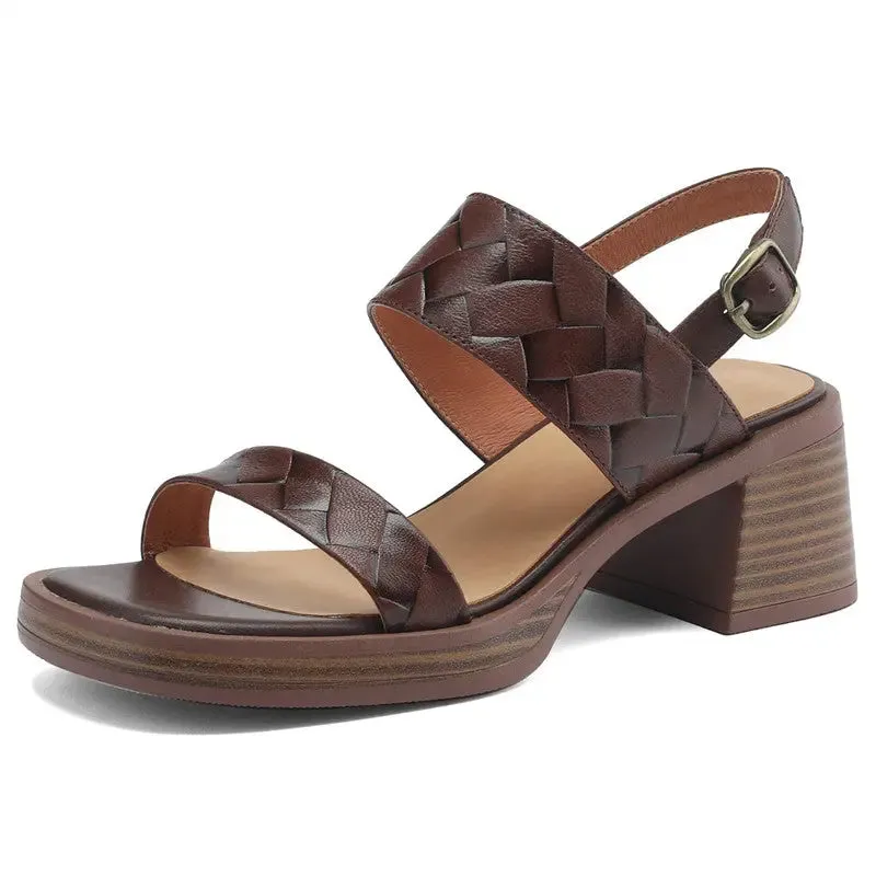 Isabella Brown Flat Sandals