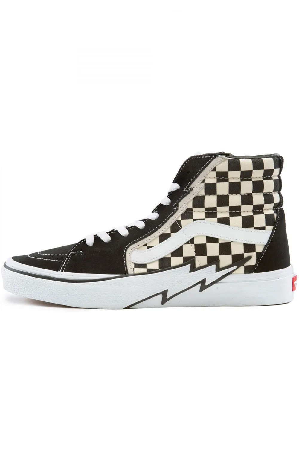 (JIVA04) Sk8-Hi Bolt Shoes - Black/White/Checkerboard