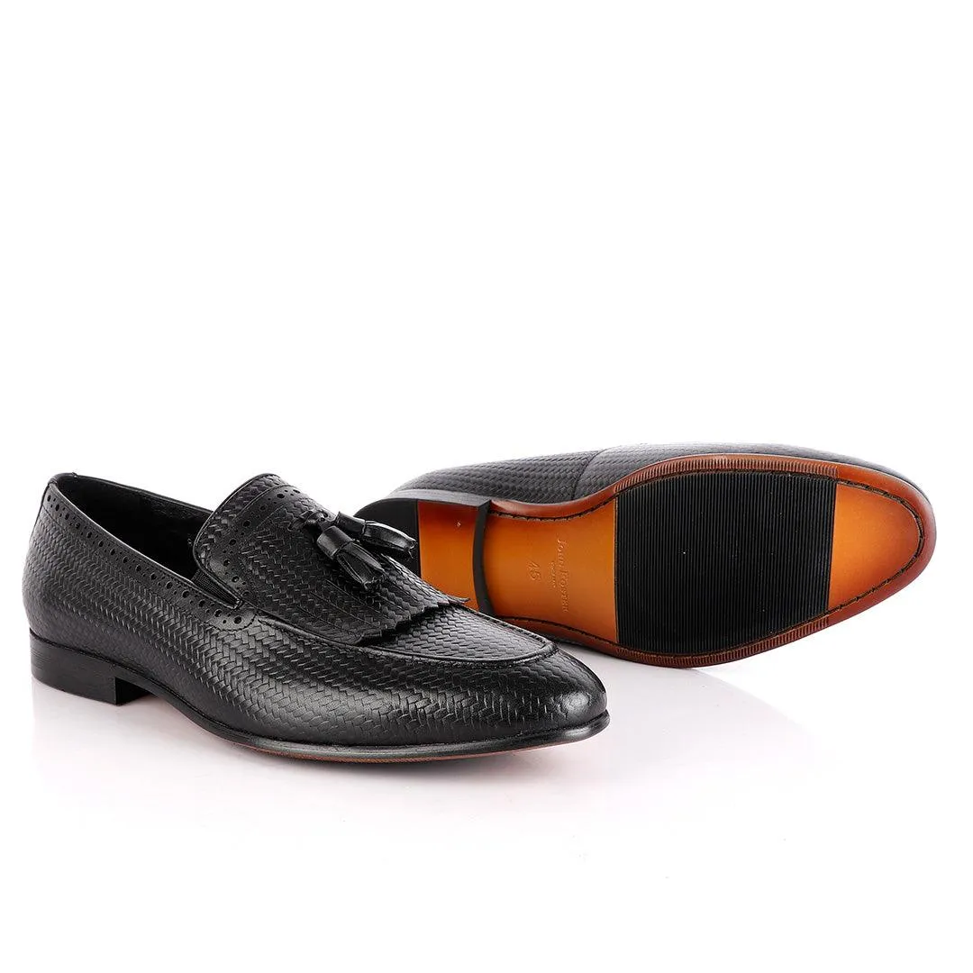 John Foster Harvard Bandeira Black Fringe Tassel Shoe