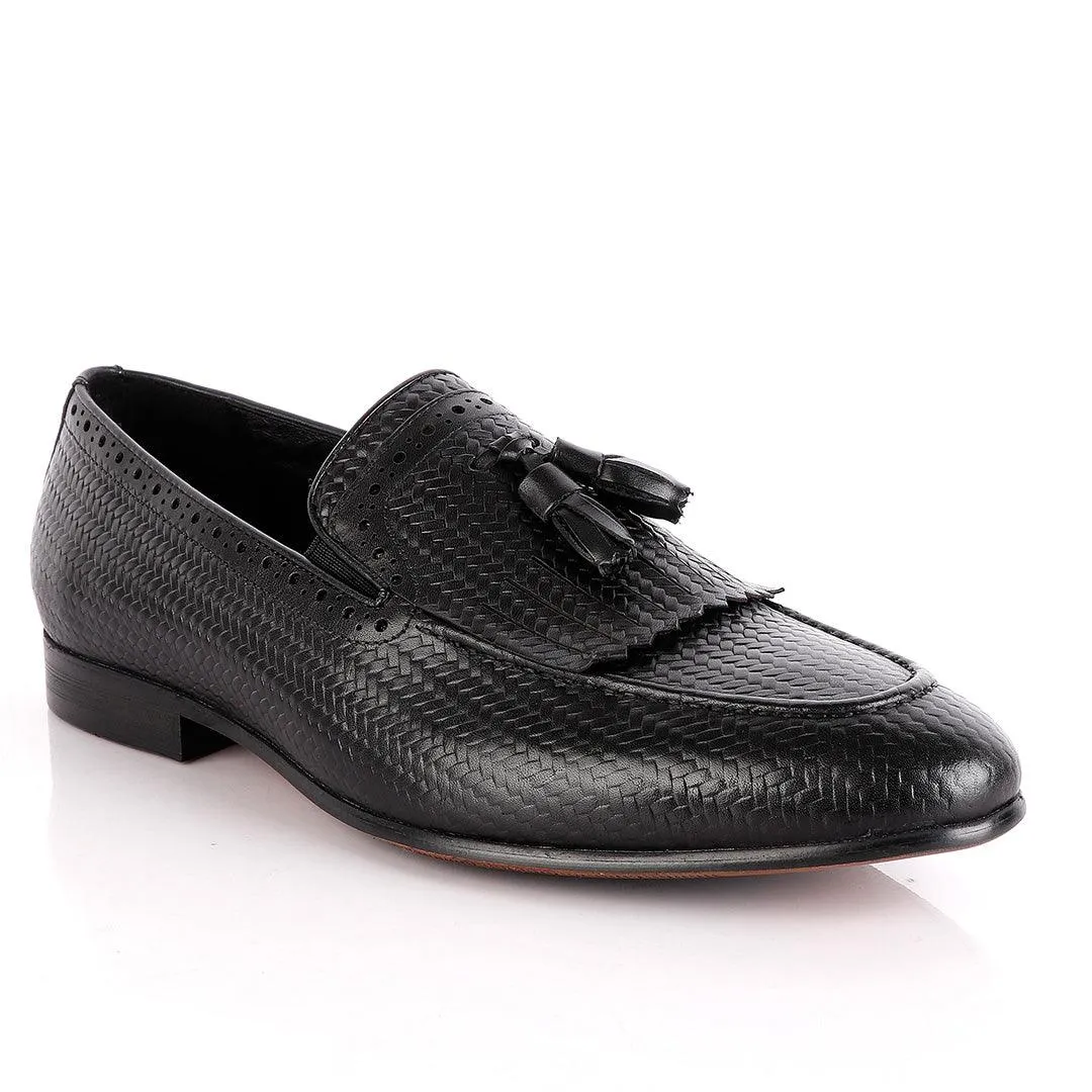 John Foster Harvard Bandeira Black Fringe Tassel Shoe